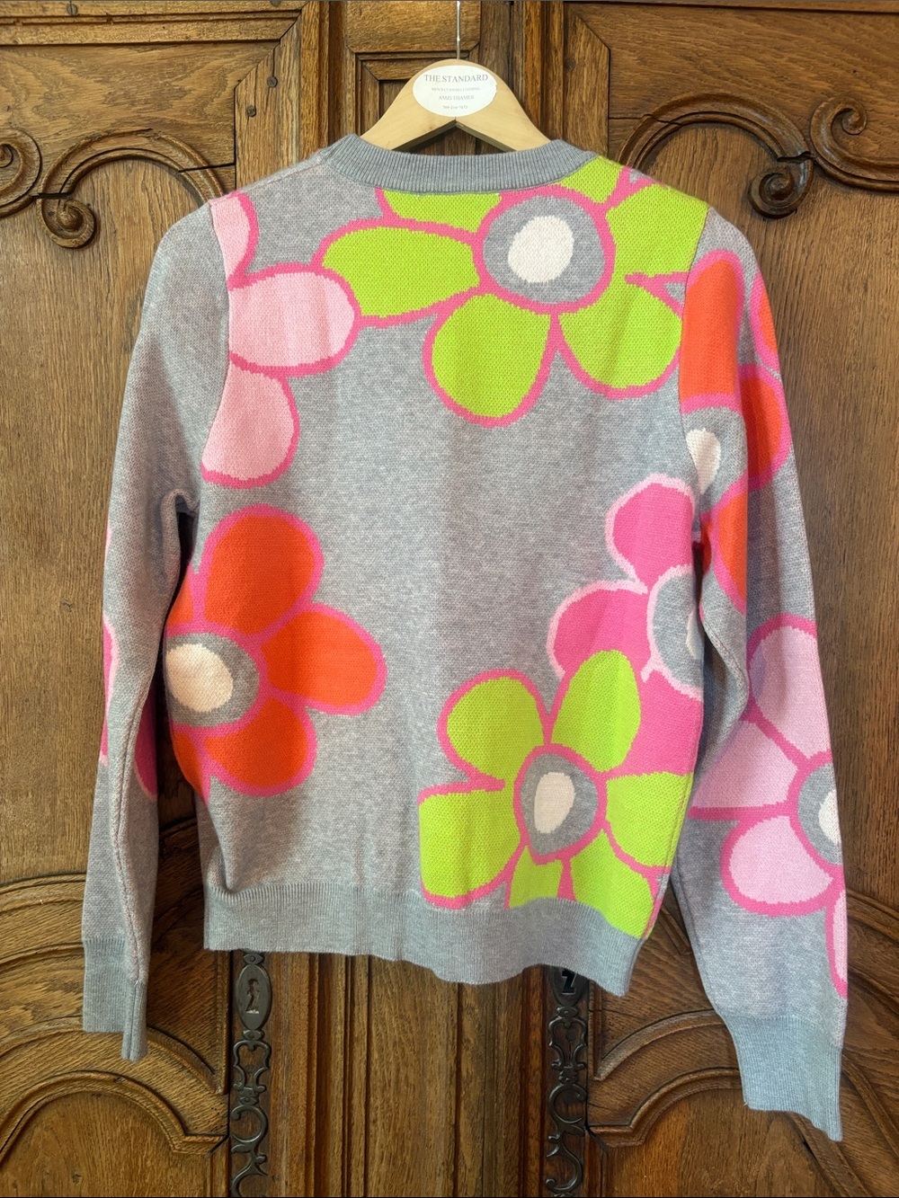 THML Bridget Sweater in a grey multi-color floral pattern - Picture 12 of 14